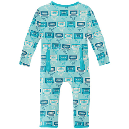 Kickee Pants Print Coverall With 2 Way Zipper - Summer Sky Mixtape