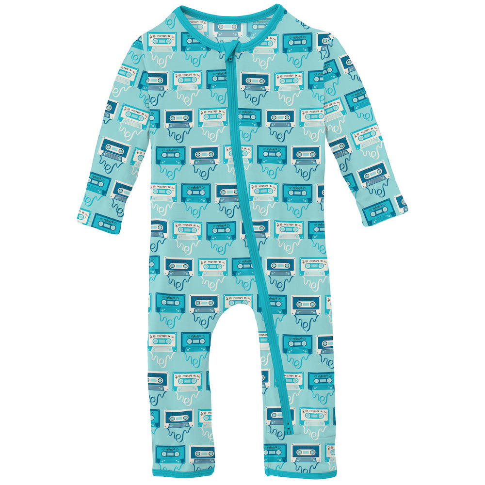 Kickee Pants Print Coverall With 2 Way Zipper - Summer Sky Mixtape