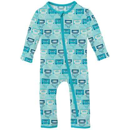 Kickee Pants Print Coverall With 2 Way Zipper - Summer Sky Mixtape