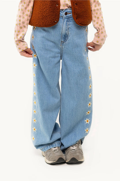 Tiny Cottons Daisies Straight Jeans - Light Wash Denim