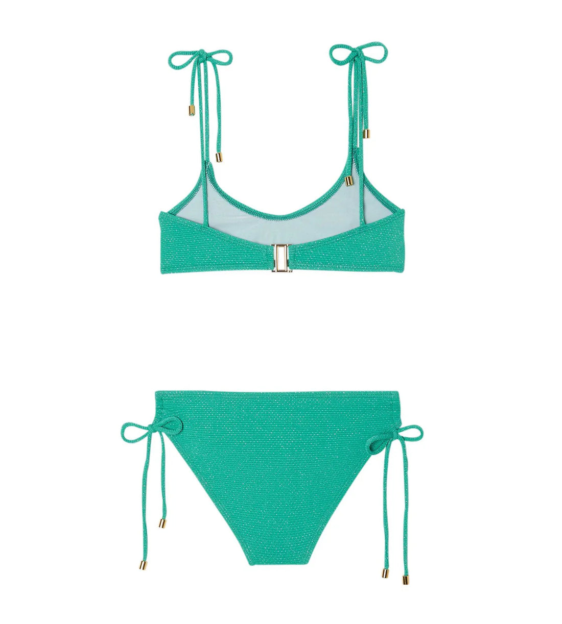 Lison Bahamas Two Pieces Swimsuit - Peacock Green Gold