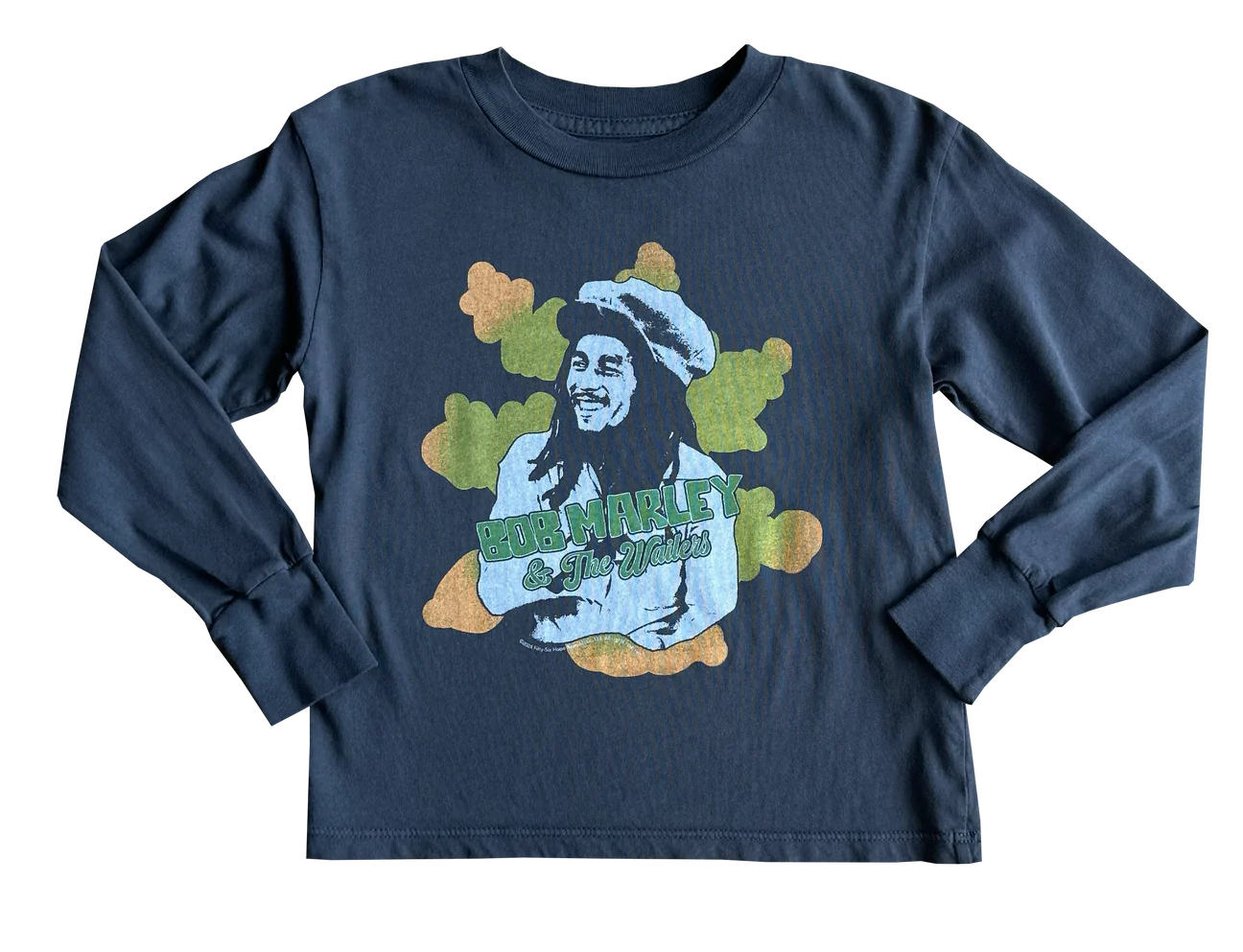 Rowdy Sprouts Bob Marley Clouds Long Sleeve Tee - Vintage Black