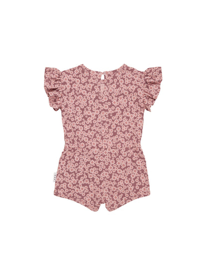 Huxbaby Frill Playsuit - Flower Bear