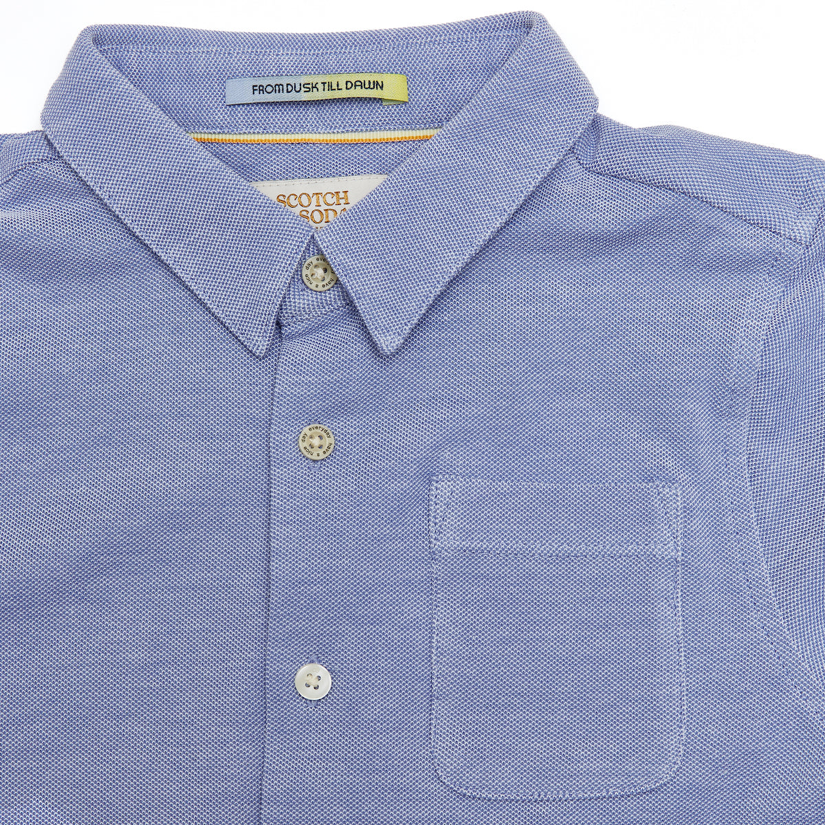 Scotch &amp; Soda Boys Pique Shirt - Blue Bell