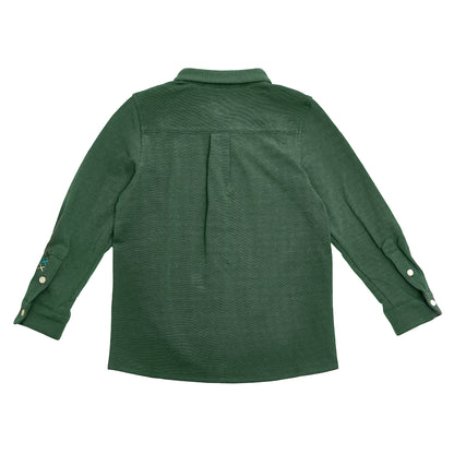 Scotch &amp; Soda Boys Pique Shirt - Forest Green