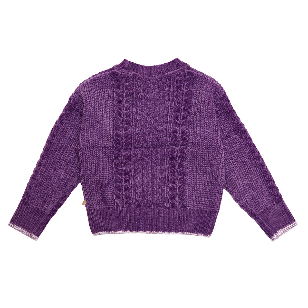 Scotch &amp; Soda Girls Chenille Cable Knit Pullover - Party Purple