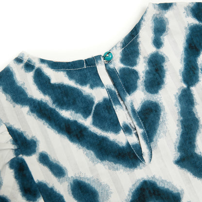 Scotch &amp; Soda Girls Long Sleeved Top - Teal Ikat