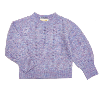 Scotch &amp; Soda Girls Knitted Structured Pullover - Lavander Mel