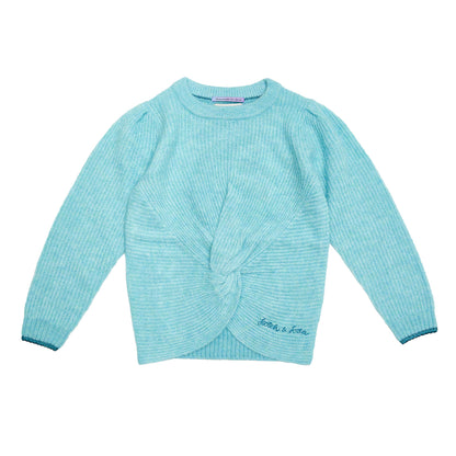 Scotch &amp; Soda Girls Relaxed Fit Knotted Pullover - Blue Mel