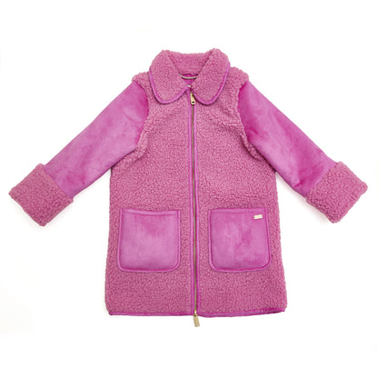 Scotch &amp; Soda Girls Longer Length Teddy Jacket - Fuchsia