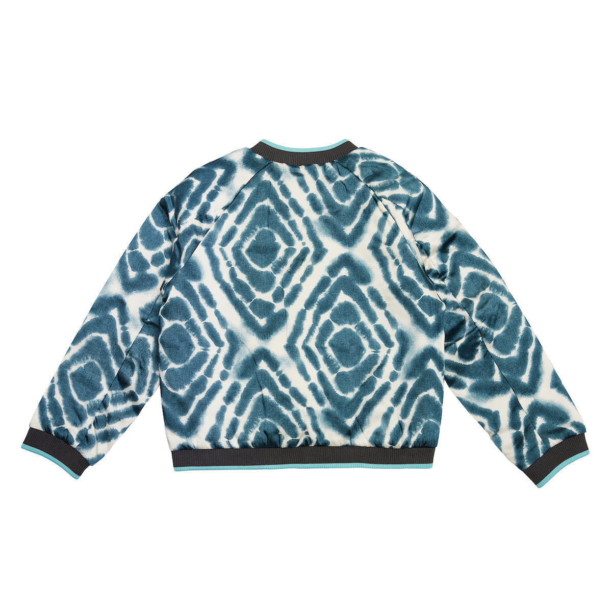 Scotch &amp; Soda Girls Reversible Bomber Jacket - Teal Ikat