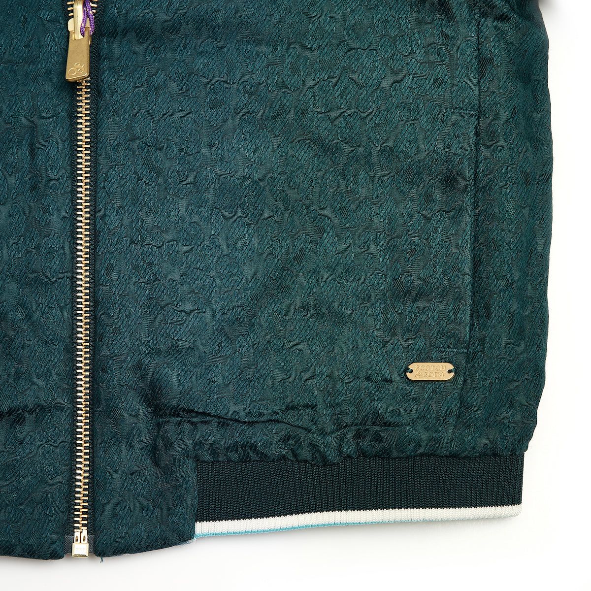 Scotch &amp; Soda Girls Reversible Bomber Jacket - Teal Ikat