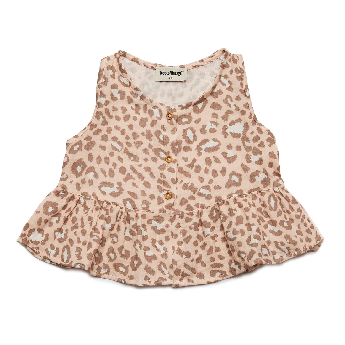 Tocoto Vintage Animal Print Ruffled Blouse - Pink