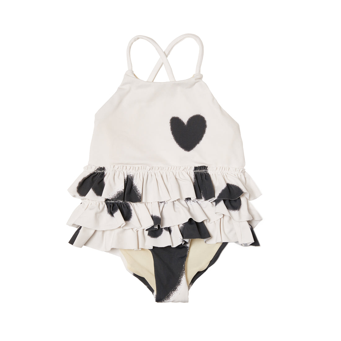 Little Creative Factory Baby Skinny Love Bathing Suit - Cream &amp; Black