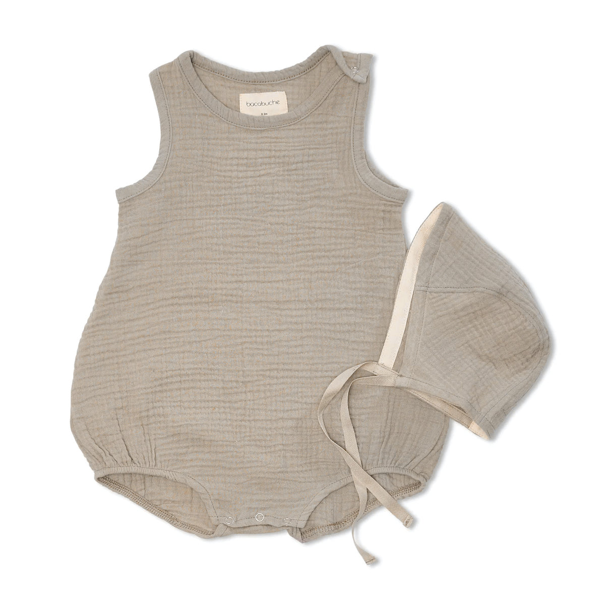 Bacabuche Gauze Bubble Romper- Fawn