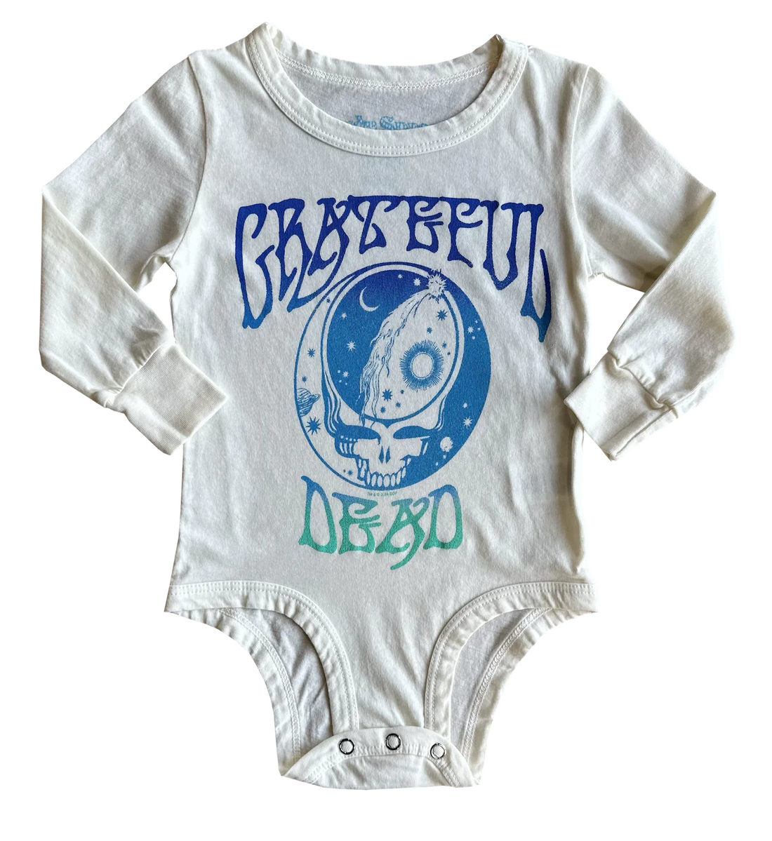 Rowdy Sprouts Grateful Dead Moonrise Long Sleeve Onesie - Vintage White