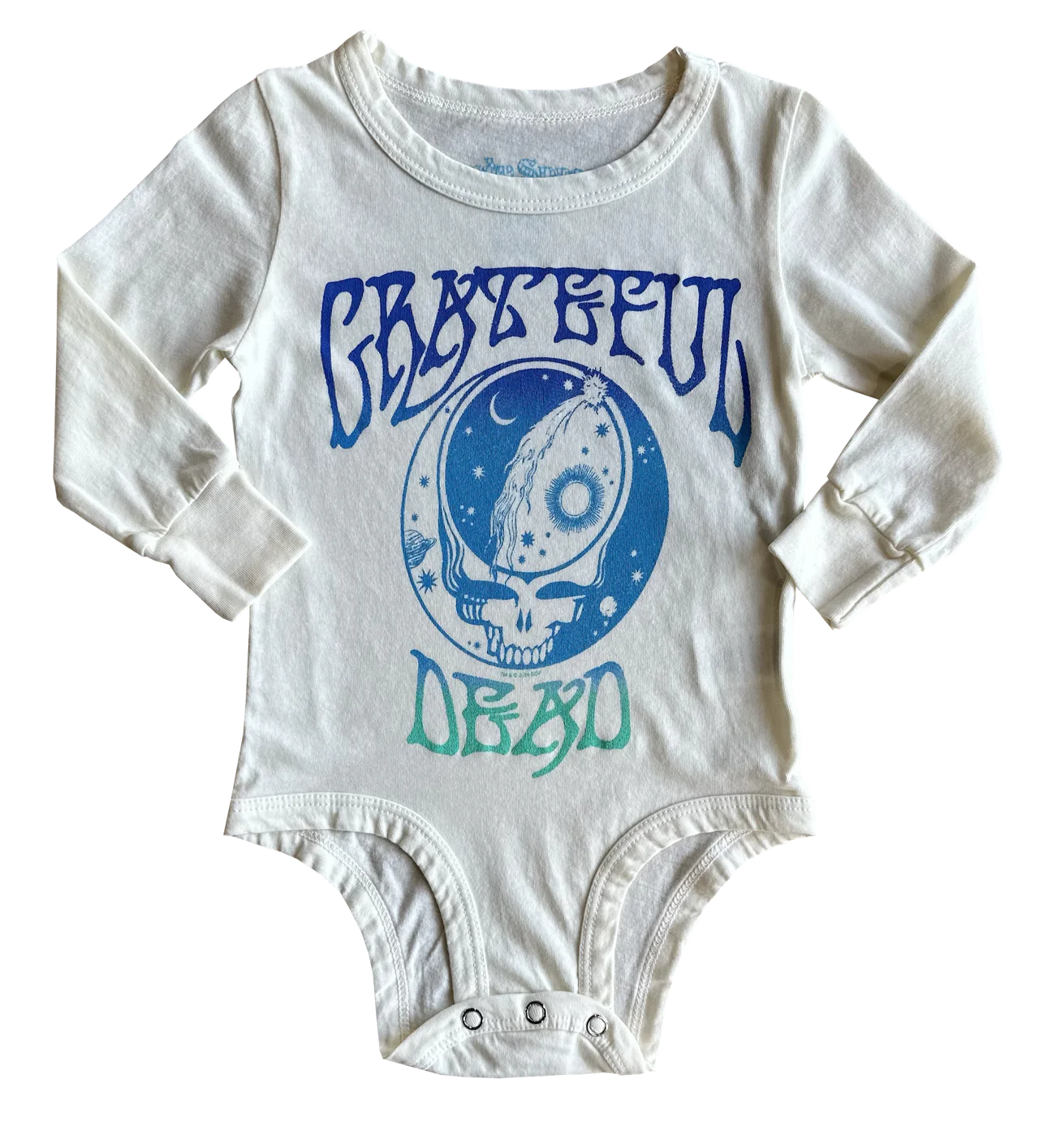 Rowdy Sprouts Grateful Dead Moonrise Long Sleeve Onesie - Vintage White