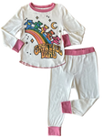 Rowdy Sprouts Grateful Dead Rainbow Bears Bamboo Set - White/Pink