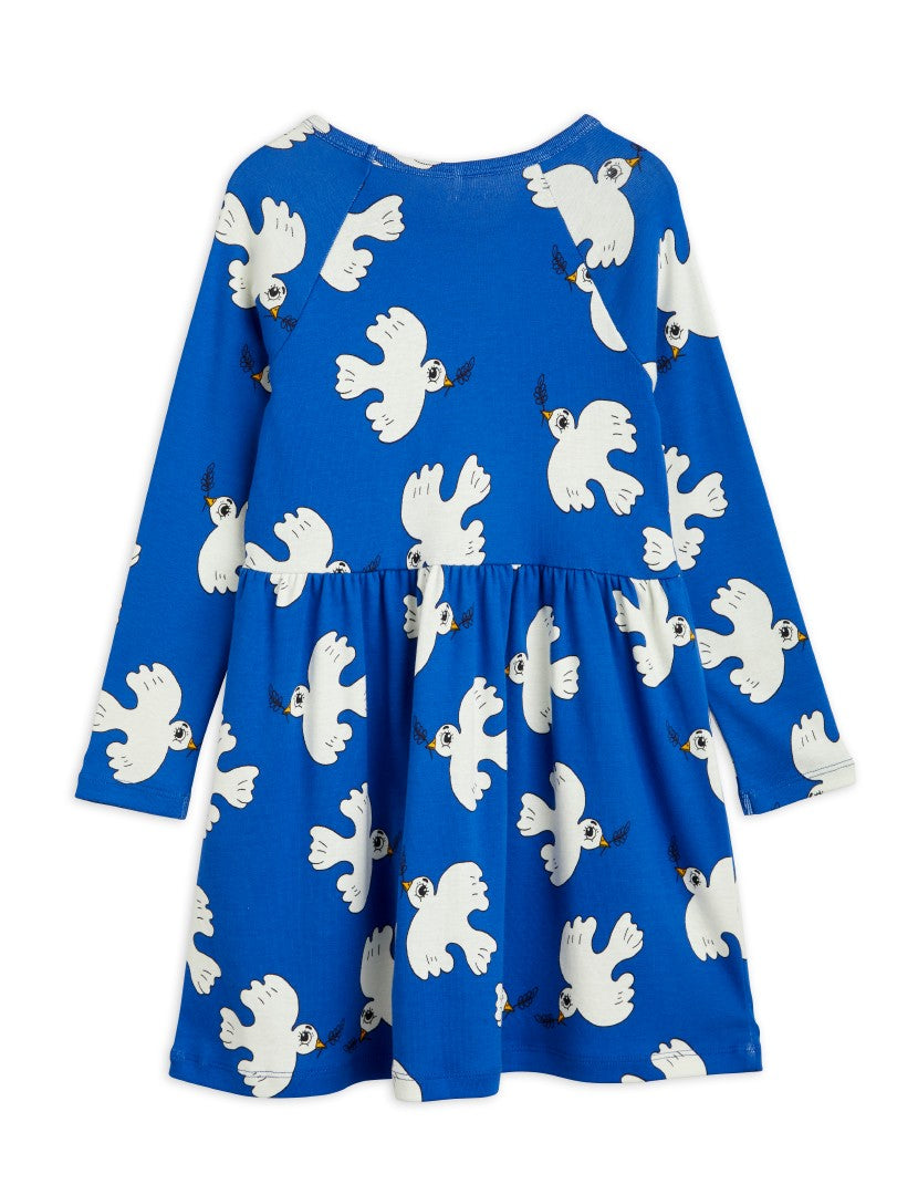 Mini Rodini Peace Dove Longsleeve Dress - Blue