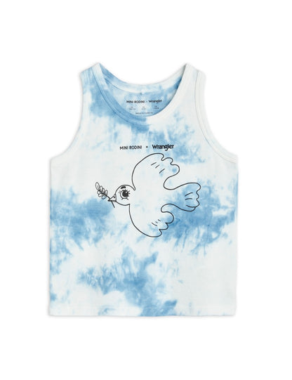 Mini Rodini Peace Tie Dye Tank - Blue