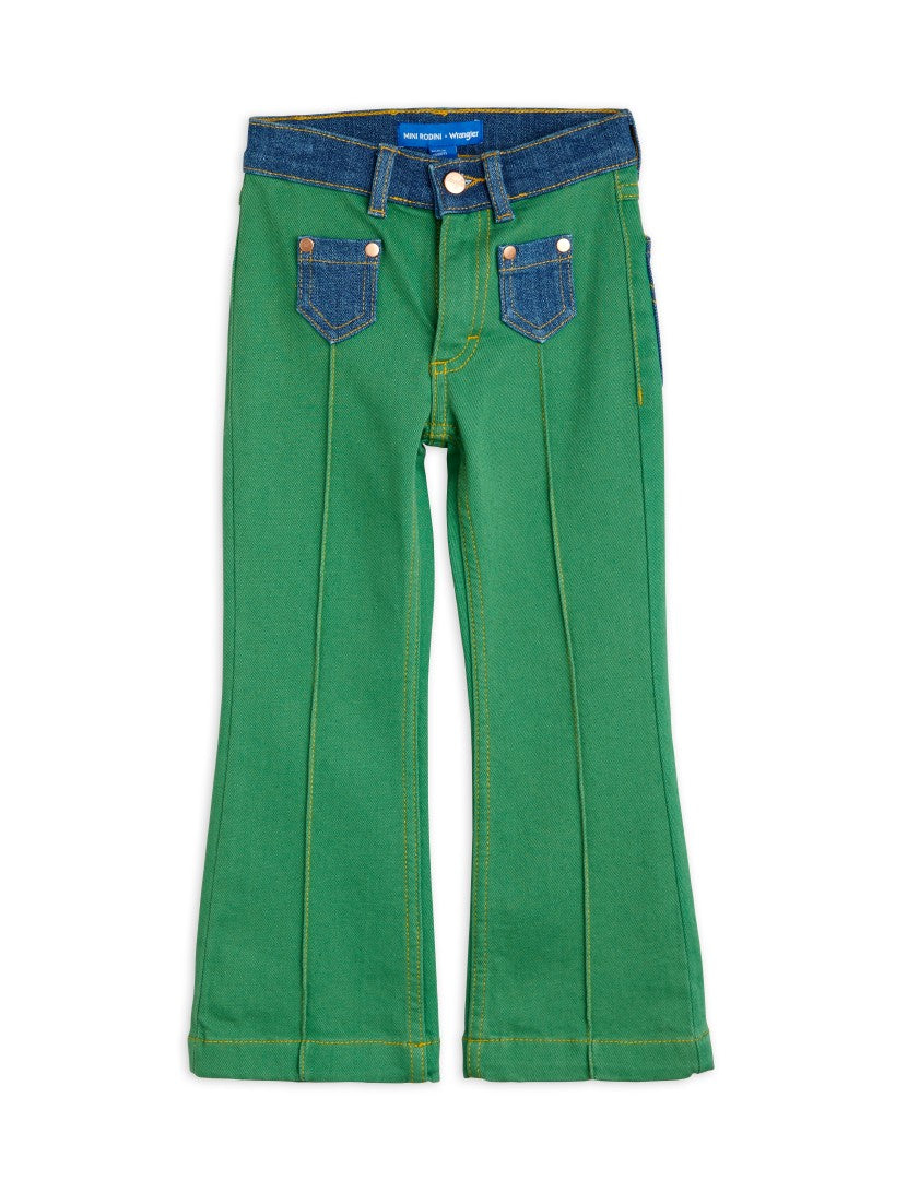 Mini Rodini Flared Denim Jeans - Green