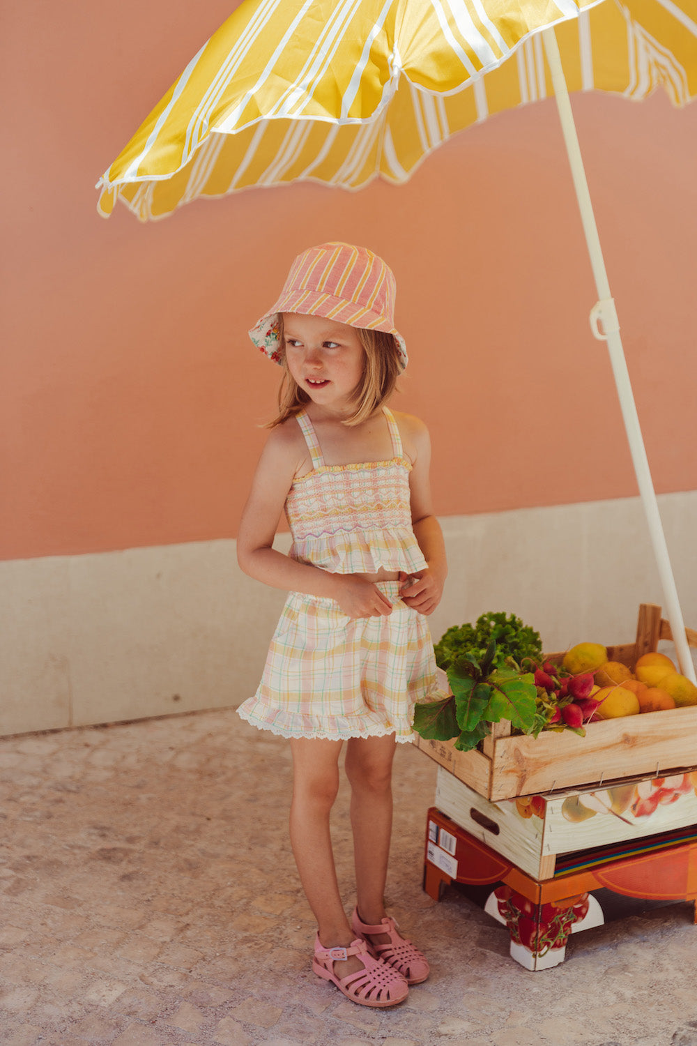 Louise Misha Vallaloid Shorts - Yellow Positano Checks