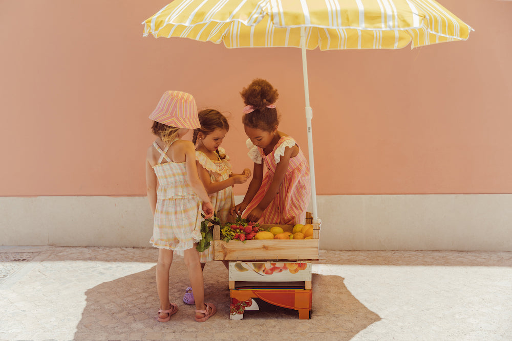 Louise Misha Vallaloid Shorts - Yellow Positano Checks