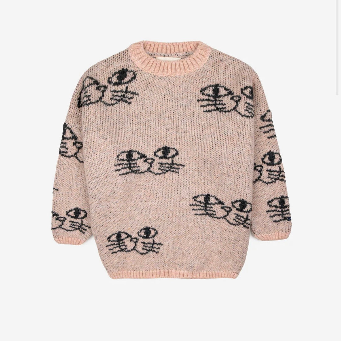 Bobo Choses Smiling Cat All Over Jacquard Jumper