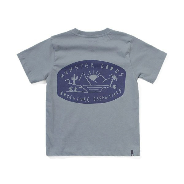 Munster Kids Palmlife Short Sleeve Tee - Mid Blue