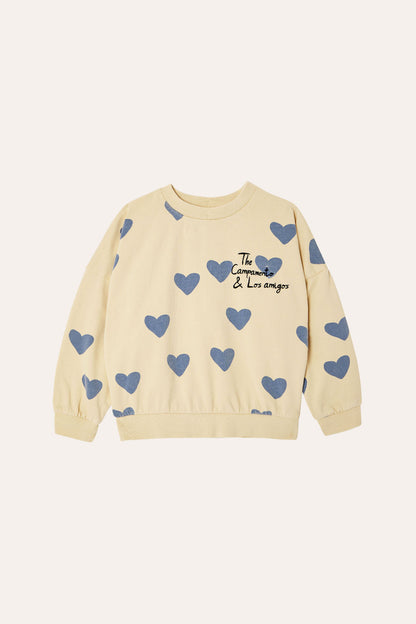 The Campamento Hearts Oversized Kids Sweatshirt - Cream