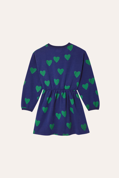 The Campamento Blue Hearts Kids Dress - Green