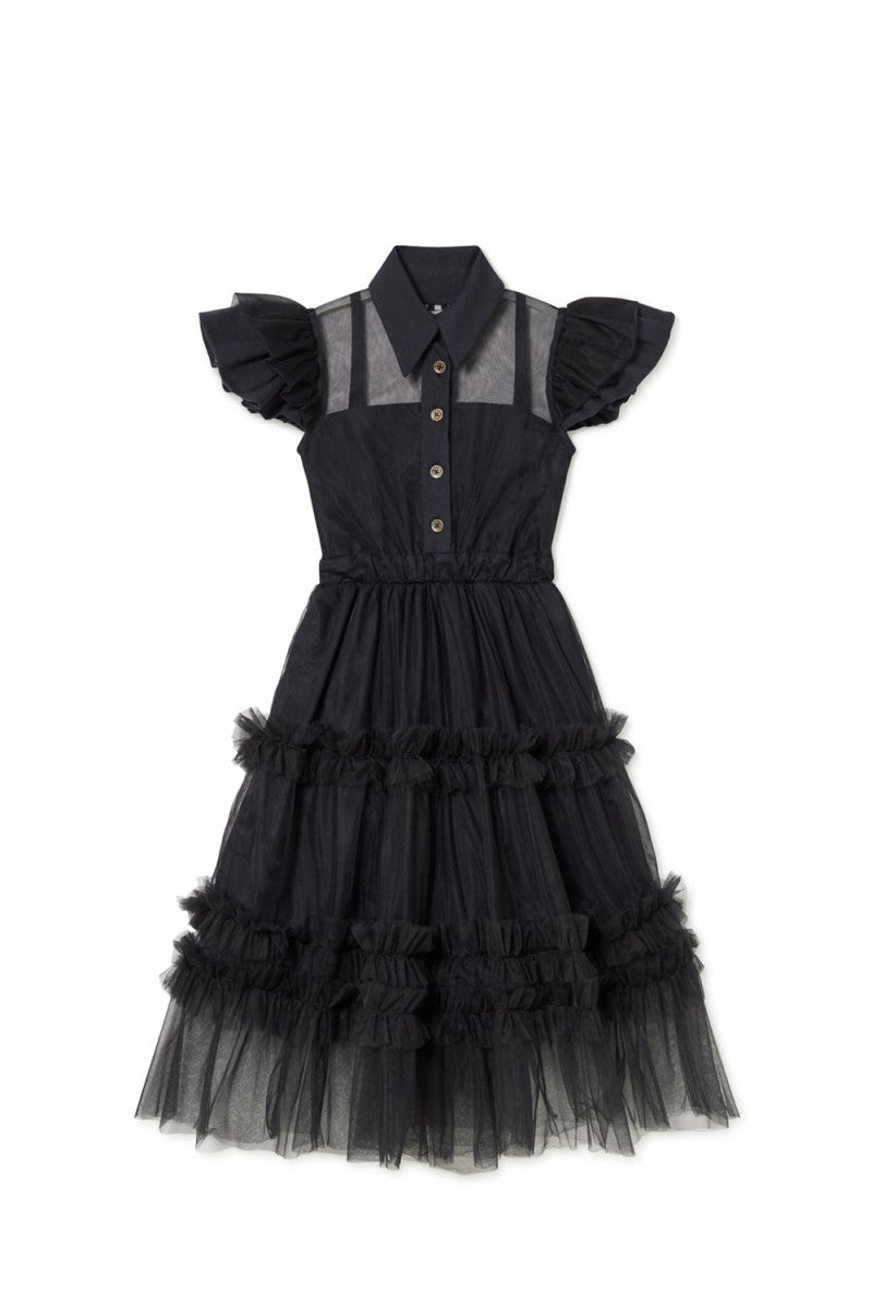 Little Creative Factory Wednesday Tulle Long Dress - Black