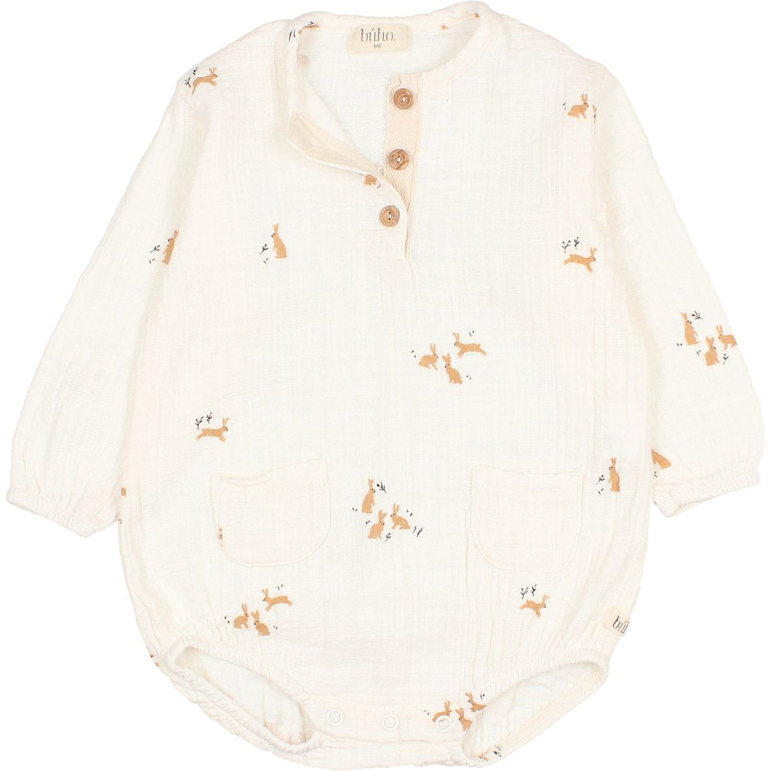 Buho Baby Bunny Romper - Talc