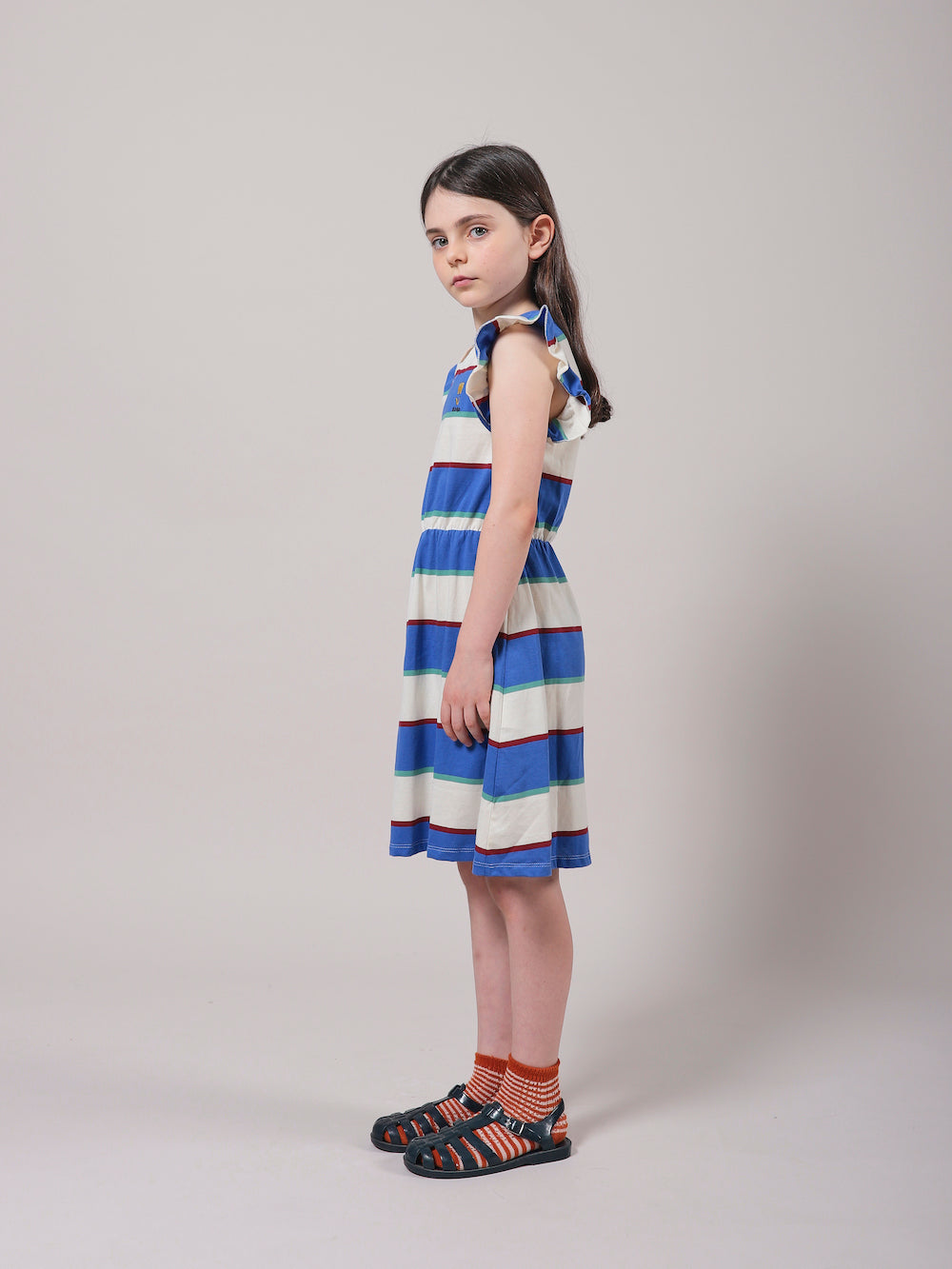 Bobo Choses Stripes Jersey Ruffle Dress