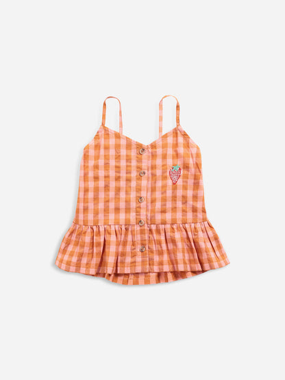 Bobo Choses Vichy Woven Tank Top