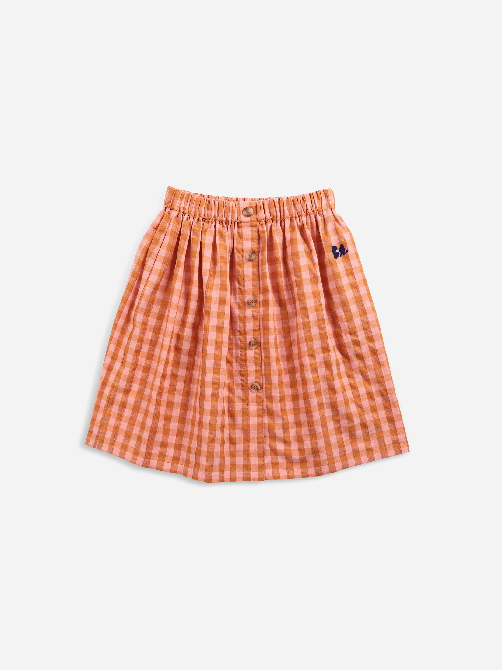 Bobo Choses Vichy Buttoned Woven Midi Skirt