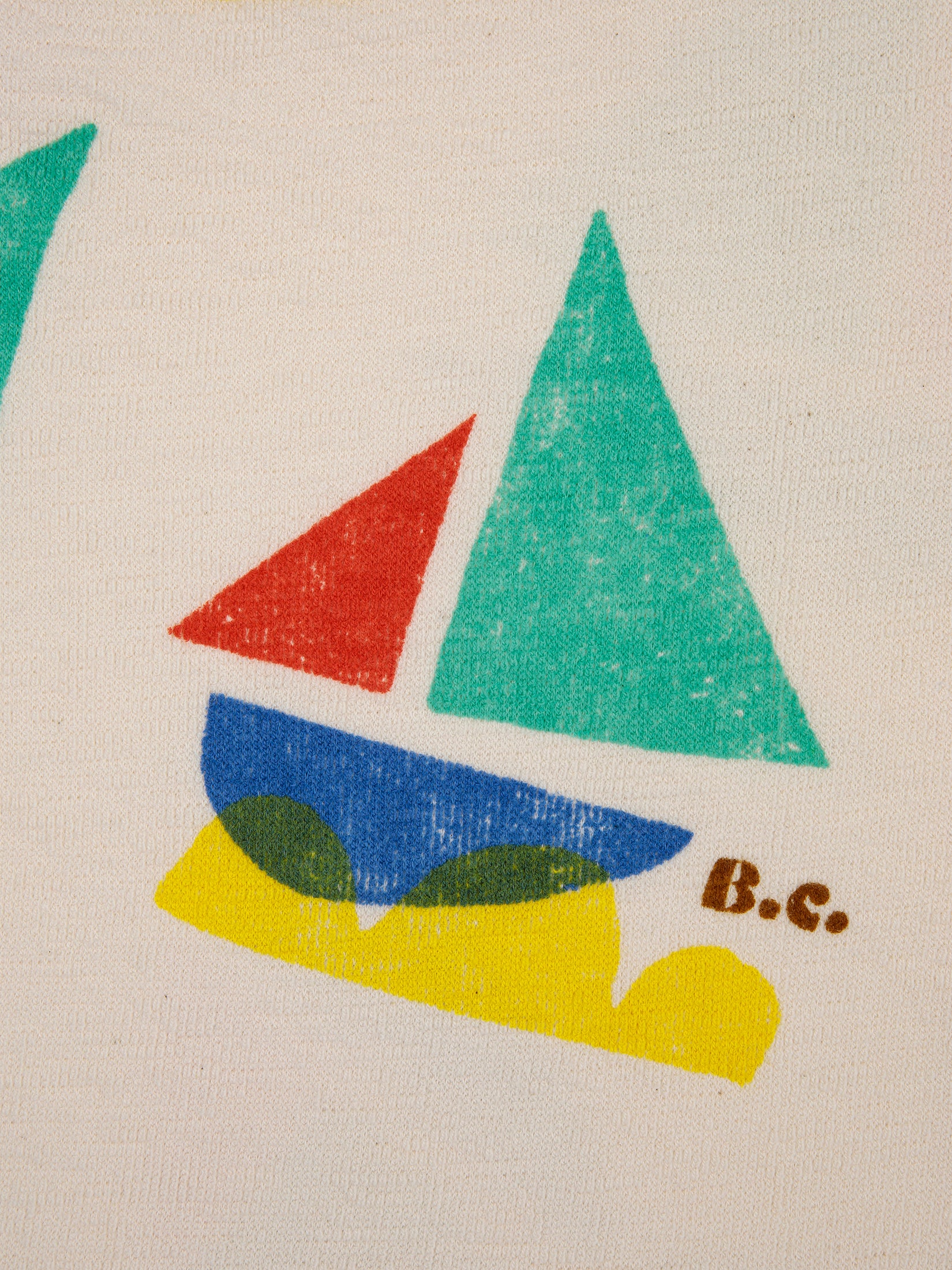 Bobo Choses Multicolor Sail Boat All Over Cropped Sweatshirt