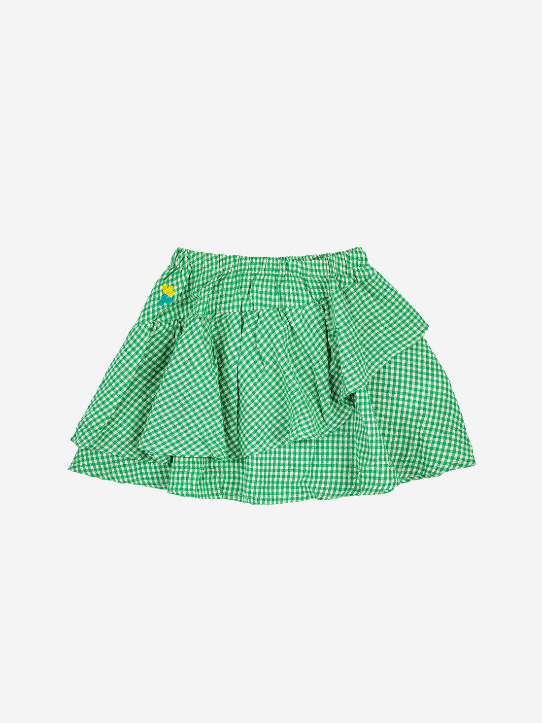 Bobo Choses Green Vichy Woven Ruffle Skirt