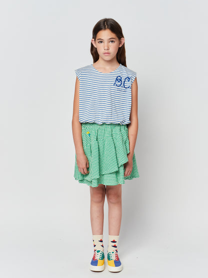 Bobo Choses Green Vichy Woven Ruffle Skirt