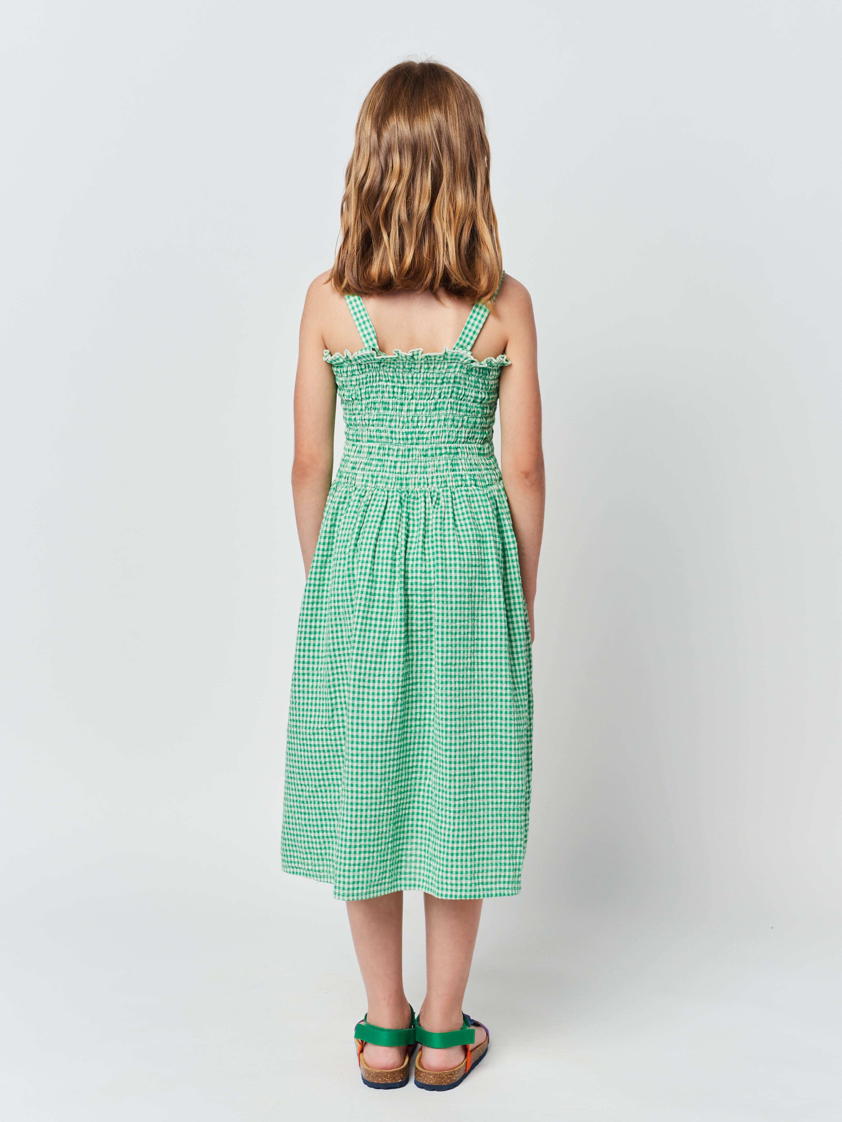 Bobo Choses Green Vichy Strap Dress