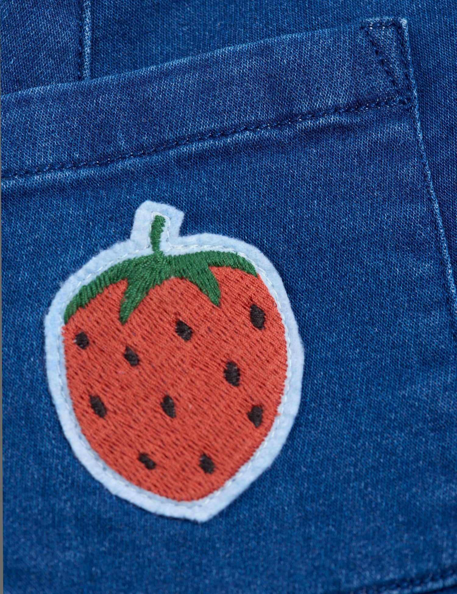 Mini Rodini Denim Strawberry Skirt - Blue