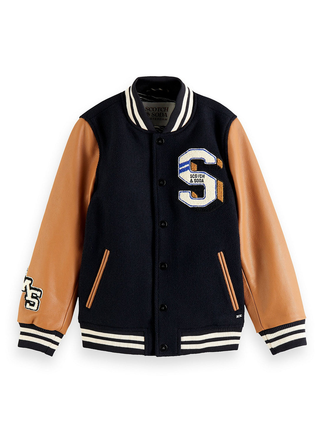 Scotch &amp; Soda Boys College Jacket - Teak/Navy