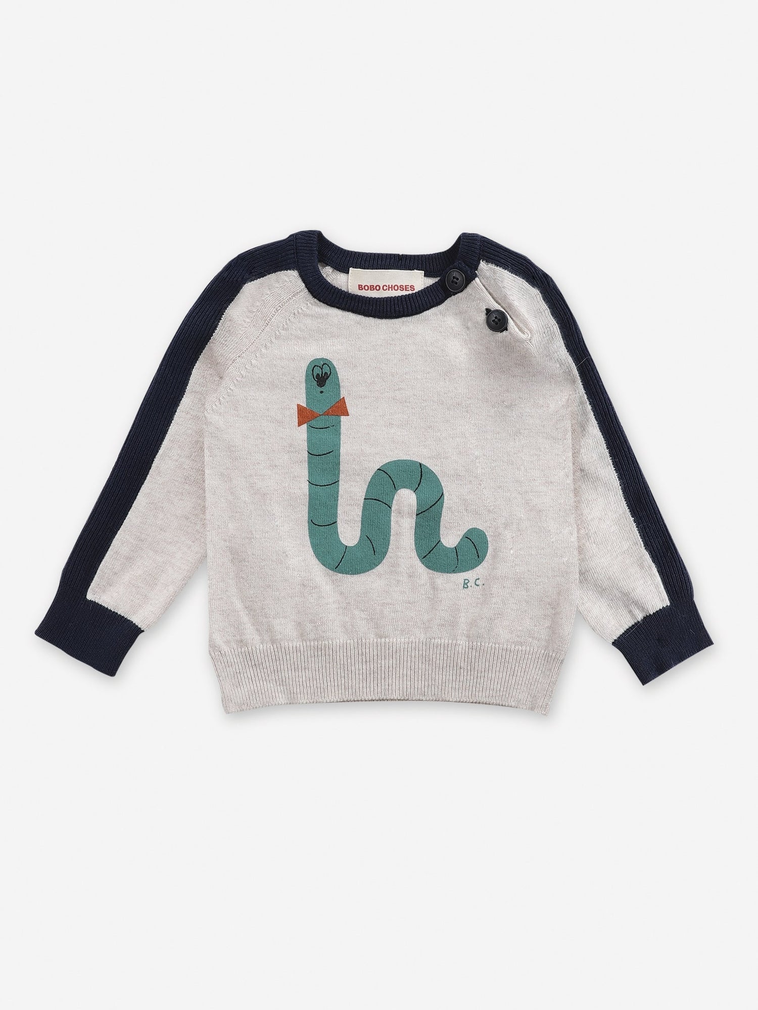 Bobo Choses Scholar Worm Knitted Baby Jumper