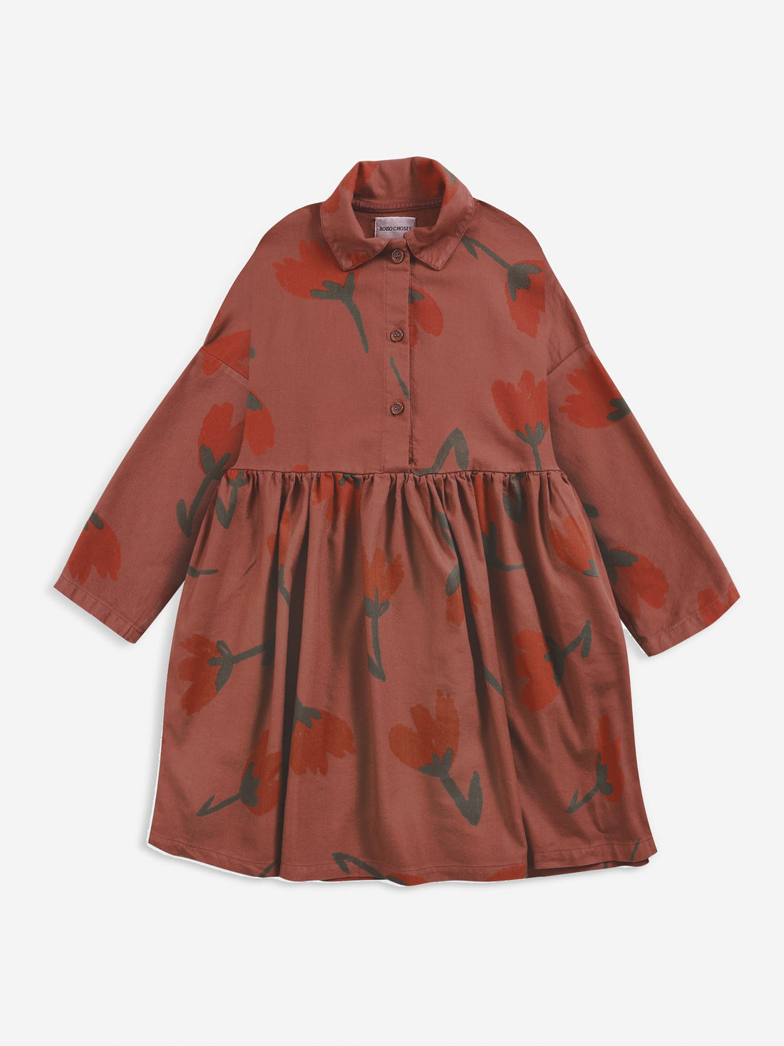 Bobo Choses Big Flowers Woven Buttoned Dress