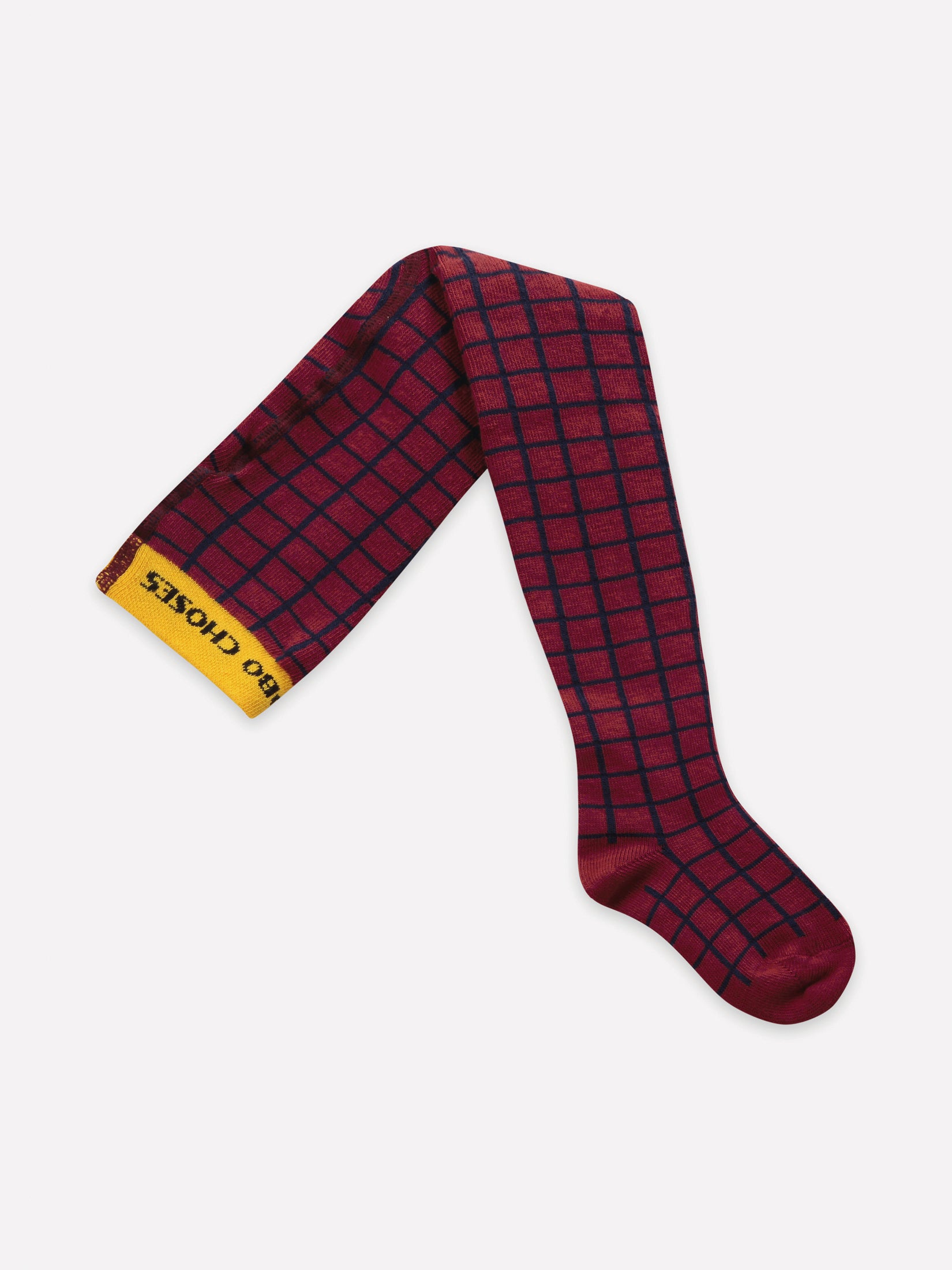 Bobo Choses Checkered Tights - Maroon/Navy