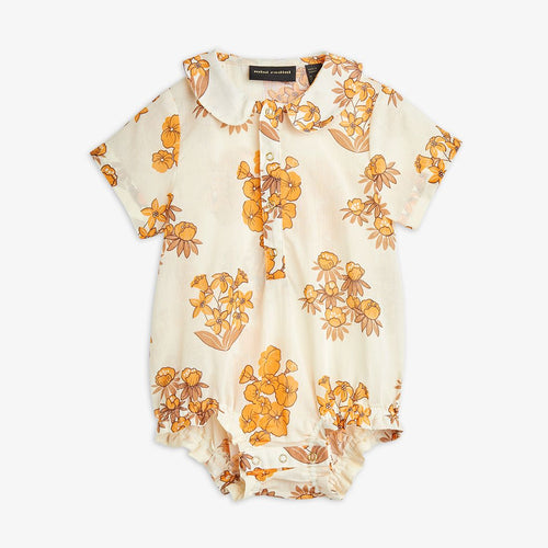 Mini Rodini Flowers Bodysuit - Beige