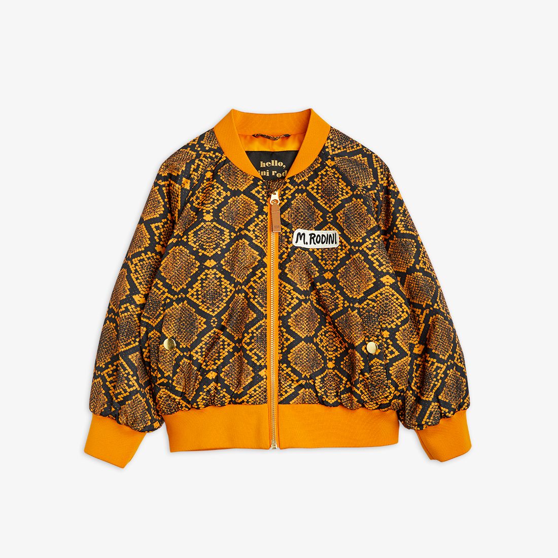 Mini Rodini Snake Skin Baseball Jacket - Brown