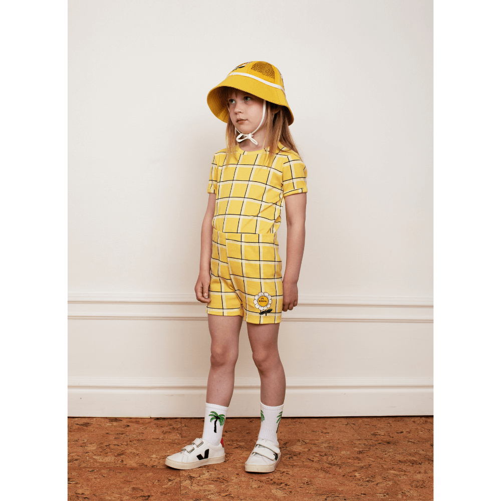 Mini Rodini Check Ballet Tee - Yellow