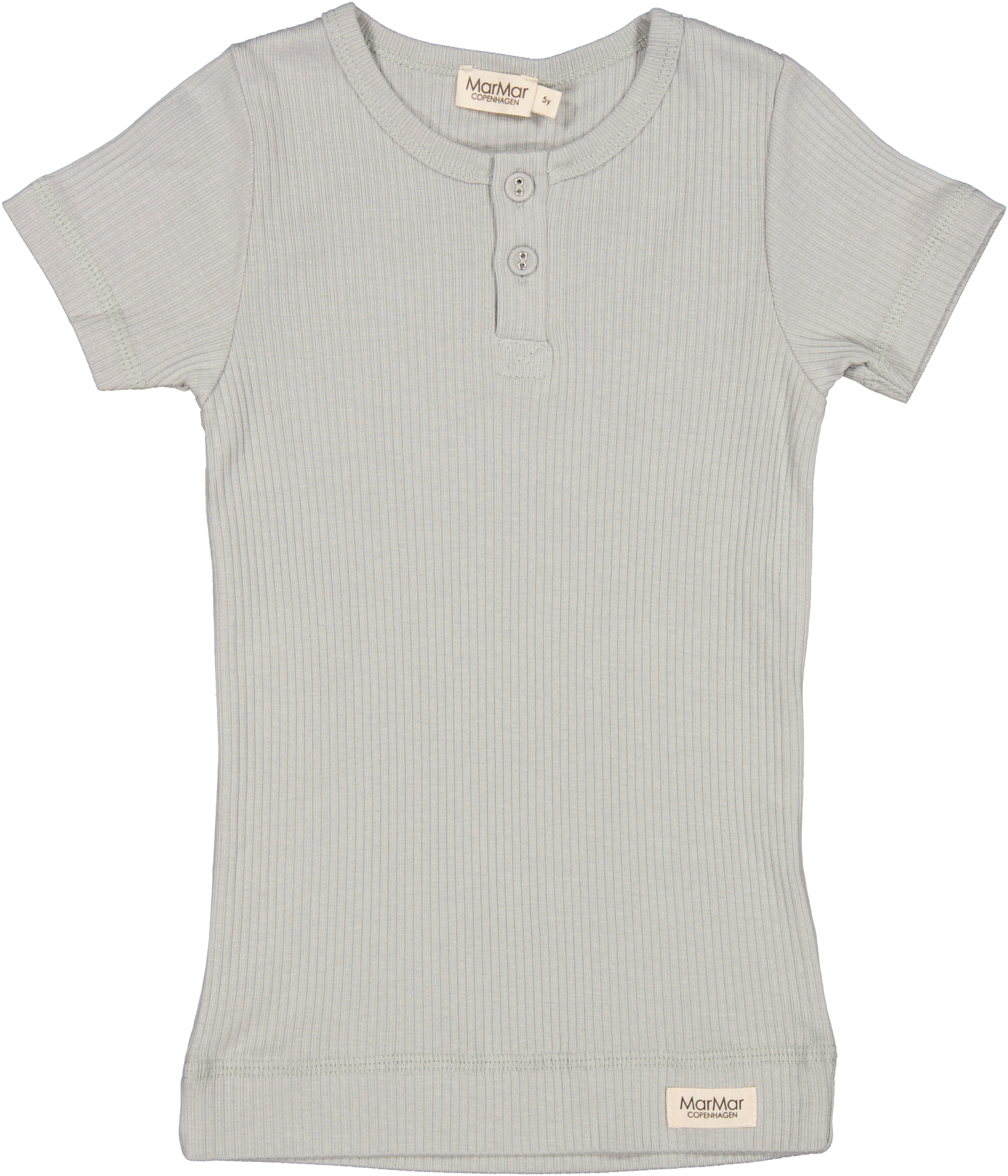 MarMar Copenhagen Short Sleeve Henley Top - Chalk