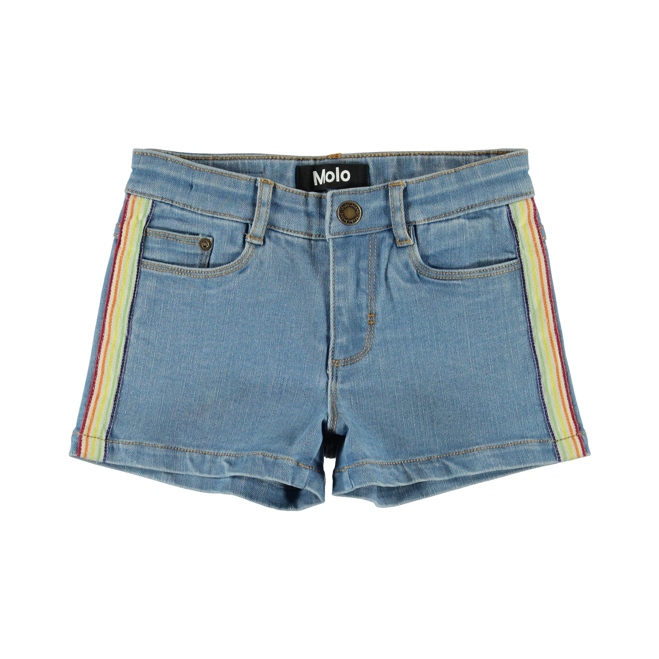 Molo Angelina Denim Shorts - Rainbow Stripe